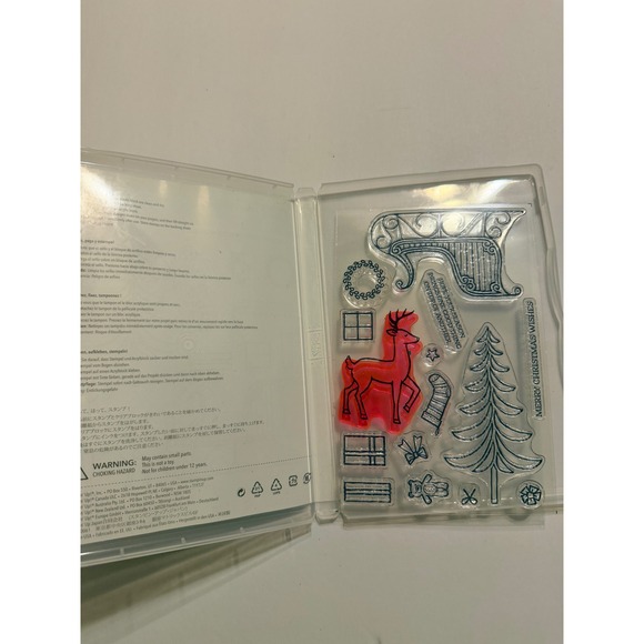 Stampin' Up! Santa's Sleigh Merry Christmas Wishes Cling Rubber Stamp 142057 - Picture 2 of 4